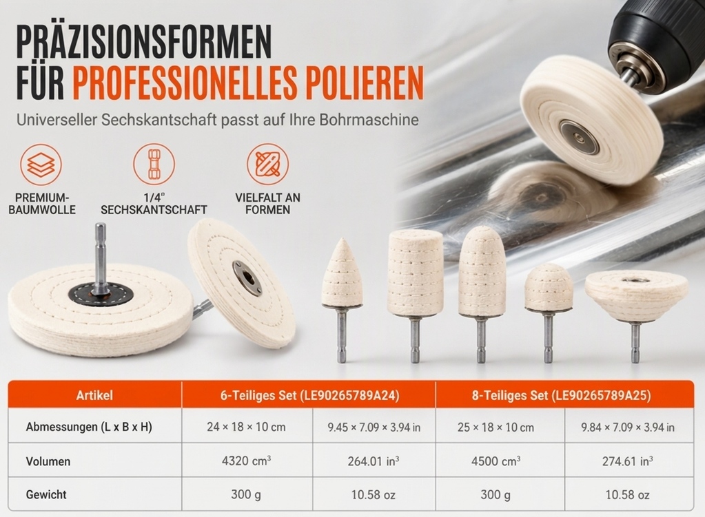 📢📢50% RABATT !!⏰Weißes Baumwollflanell-Polierrad für spiegelnde Politur von Schmuck