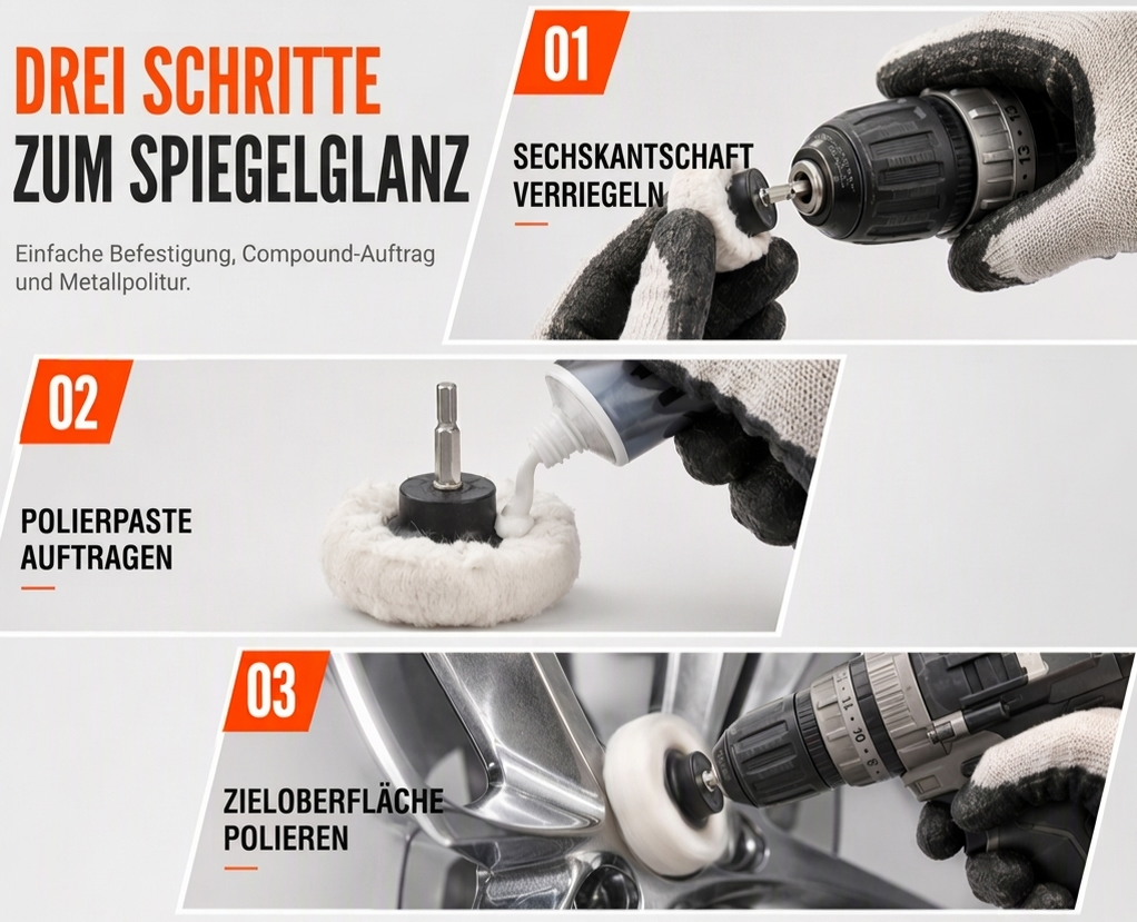 📢📢50% RABATT !!⏰Weißes Baumwollflanell-Polierrad für spiegelnde Politur von Schmuck