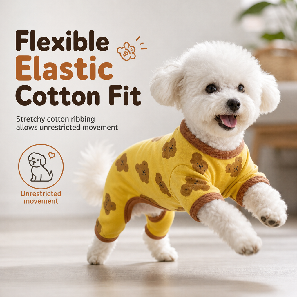 🐶 Süßer 4-Bein-Pyjama für kleine Hunde – Herbst-Loungewear, haarfrei & bequem für Bichon, Spitz, Yorkshire & Dackel