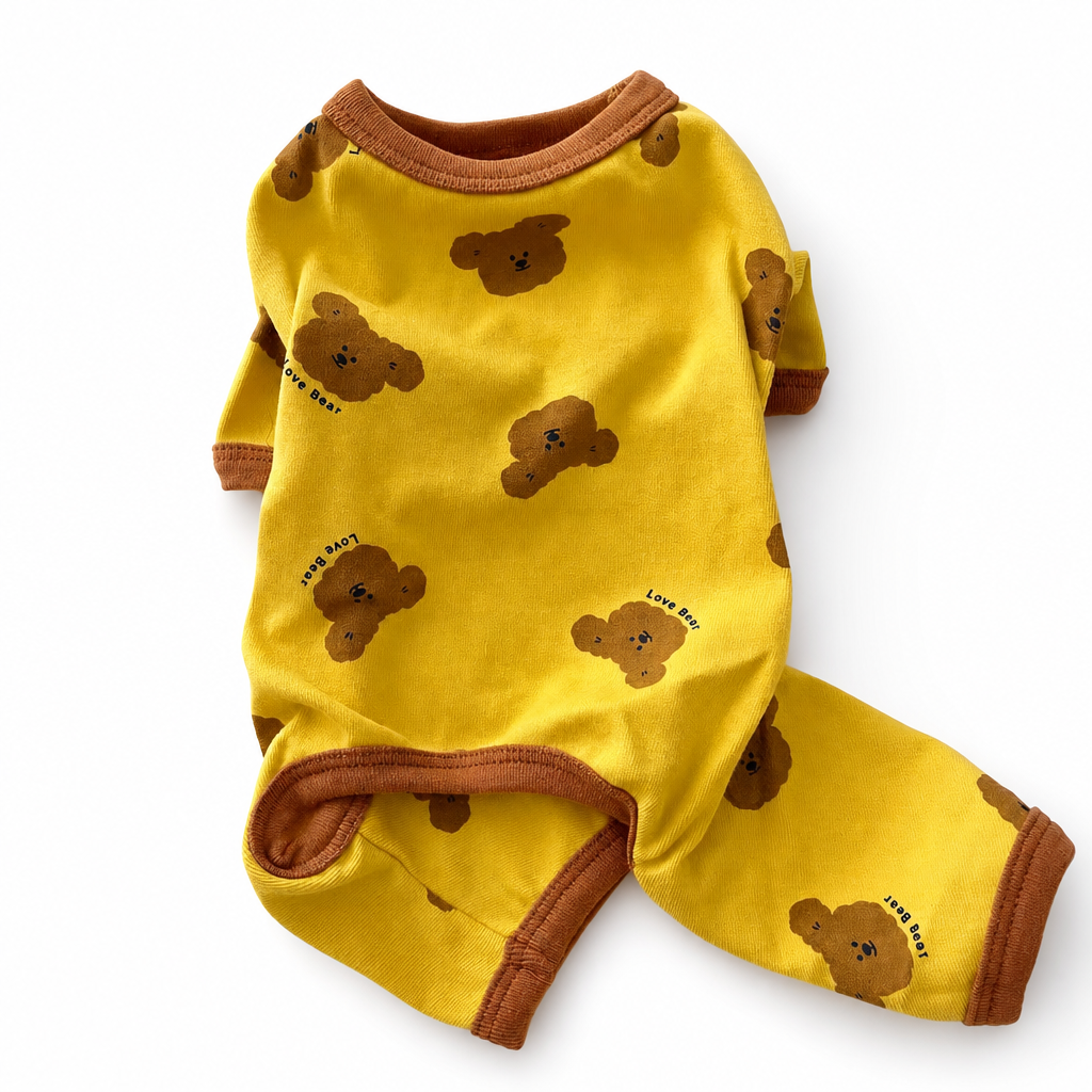 🐶 Süßer 4-Bein-Pyjama für kleine Hunde – Herbst-Loungewear, haarfrei & bequem für Bichon, Spitz, Yorkshire & Dackel