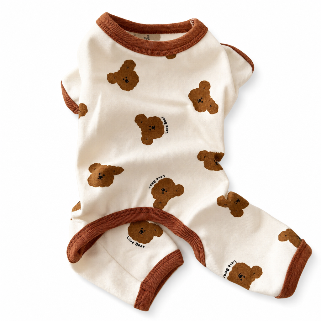 🐶 Süßer 4-Bein-Pyjama für kleine Hunde – Herbst-Loungewear, haarfrei & bequem für Bichon, Spitz, Yorkshire & Dackel