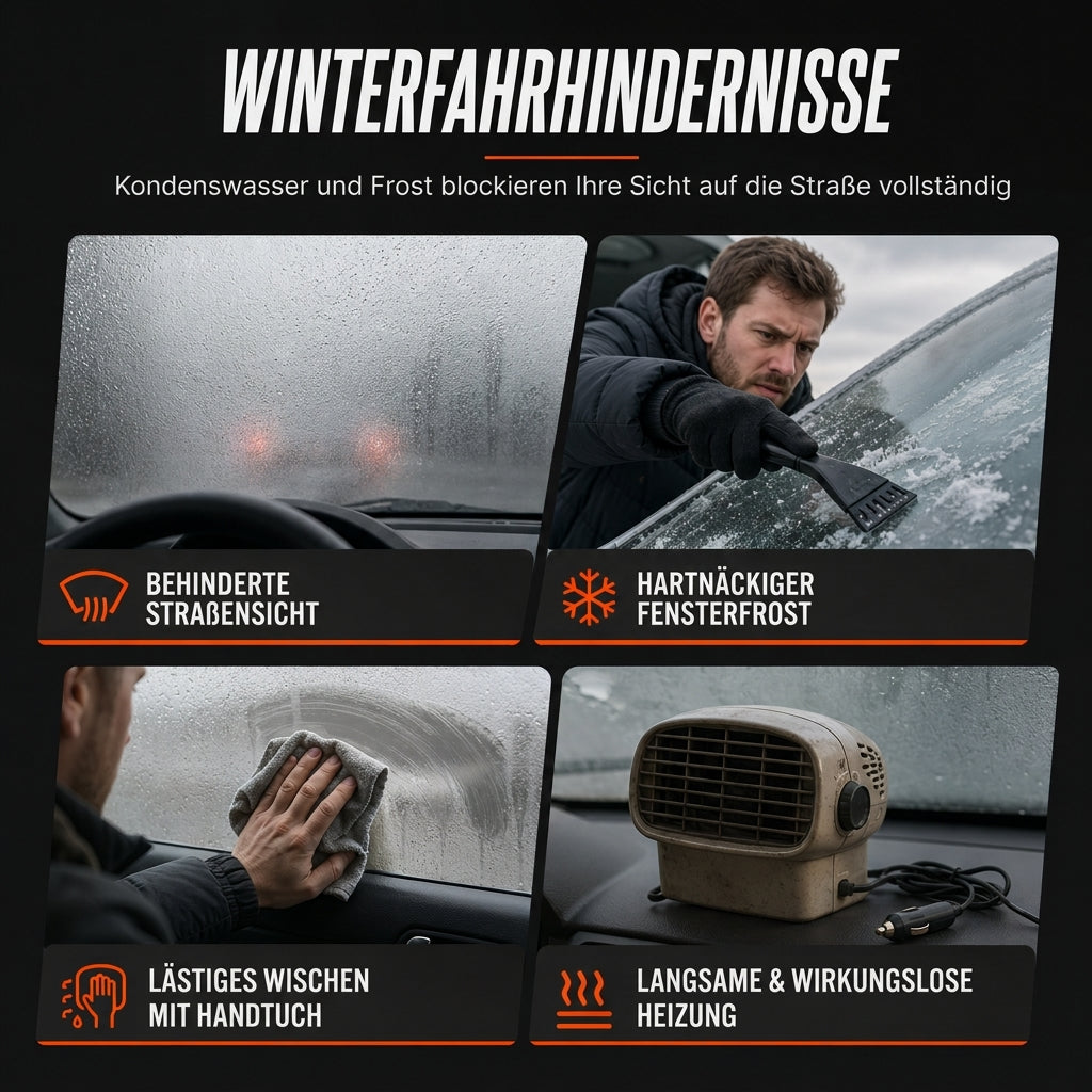 🚗 12V Auto-Enteiser & Entnebelungsventilator – tragbar für Windschutzscheibe & Fahrzeug