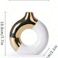 Modern Ceramic Flower Vase with Gold Accents for Tabletop Floral Arrangement and Home Decor