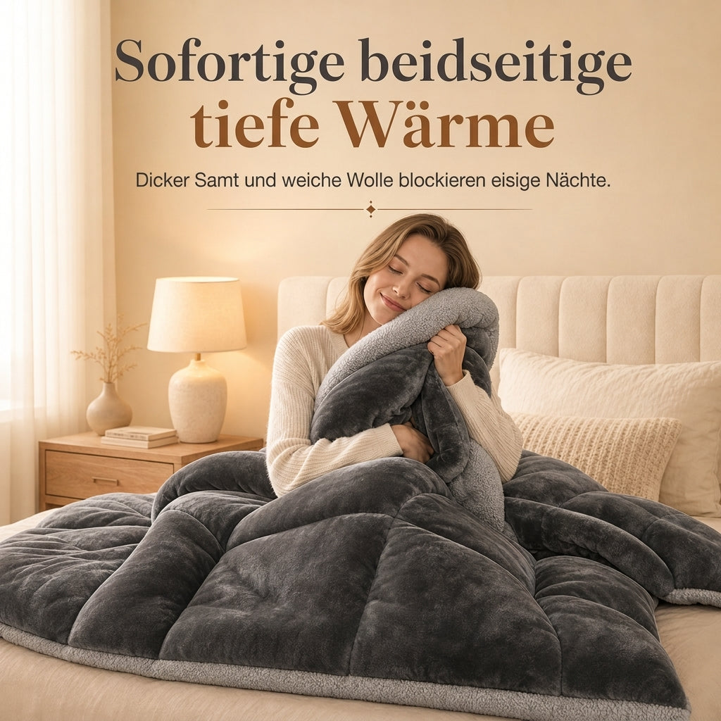 🛏️ Nur kurze Zeit 50% Rabatt! Dicke gesteppte Winterdecke aus Schneeflocken-Samt, kuschelig warm ❄️