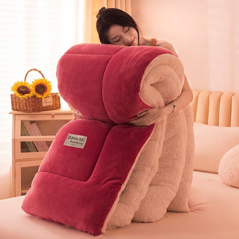 🛏️ Nur kurze Zeit 50% Rabatt! Dicke gesteppte Winterdecke aus Schneeflocken-Samt, kuschelig warm ❄️