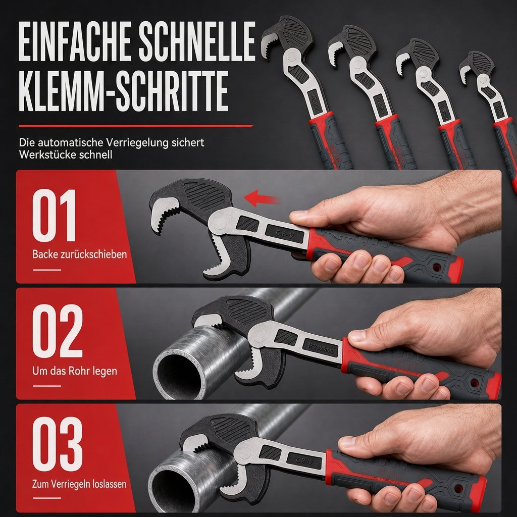 📢📢50% RABATT !!⏰Multifunktionaler verstellbarer Schraubenschlüssel mit Schnelleinstellung, universelles Handwerkzeug