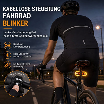 🚲 USB-aufladbares Fahrrad-Rücklicht mit Funk-Fernbedienung & Blinker – abnehmbar, für MTB & Nachtfahrten