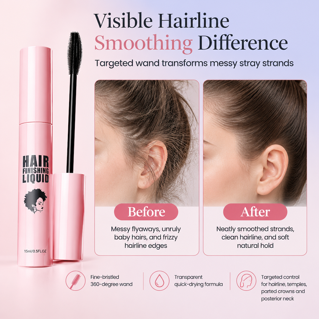 💇‍♀️ Haar-Finish-Fluid gegen fliegende Haare – bändigt & fixiert widerspenstige Frisuren, langanhaltend