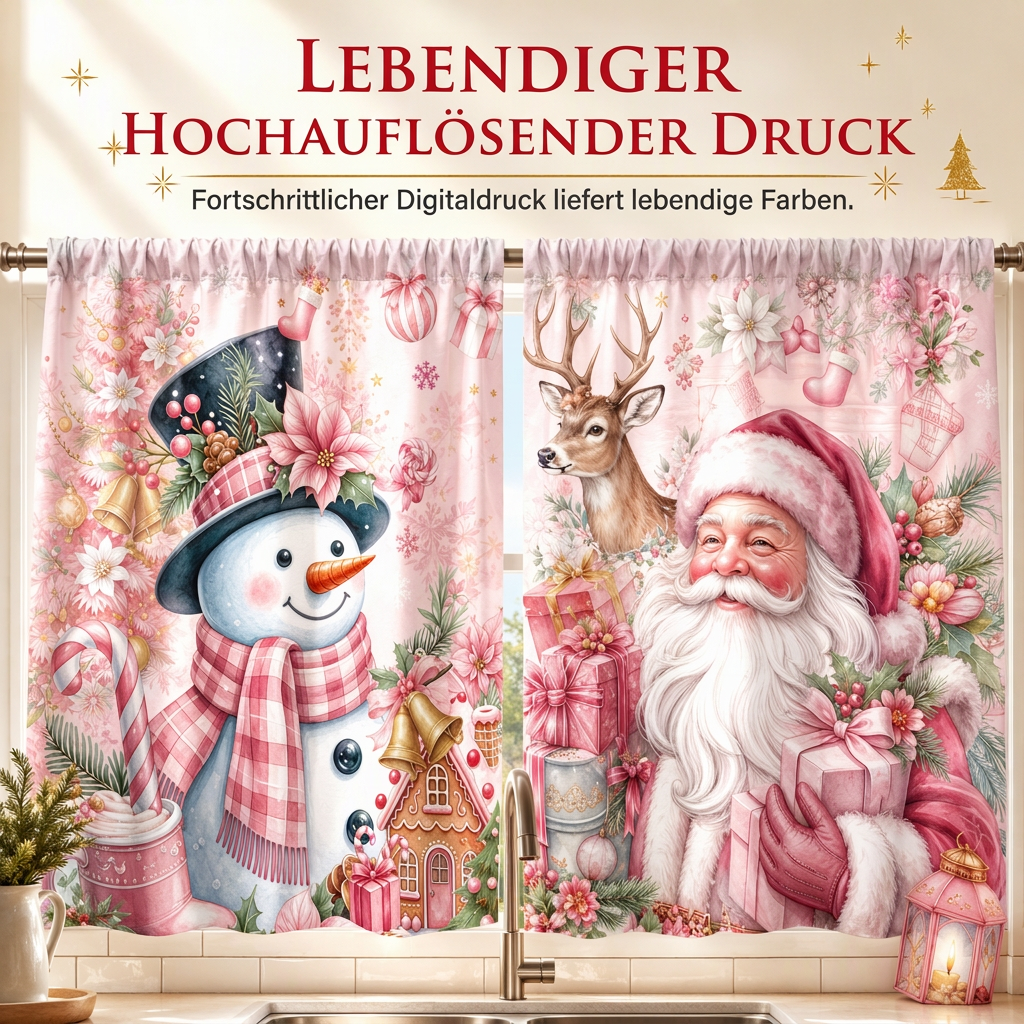 🔥Early Black Friday – Deals starten jetzt!💰Weihnachts Küchenvorhänge Set