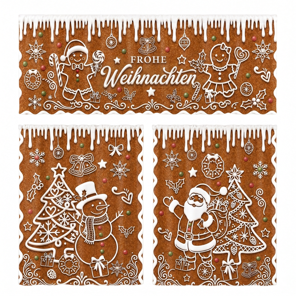 🔥Early Black Friday – Deals starten jetzt!💰Weihnachts Küchenvorhänge Set