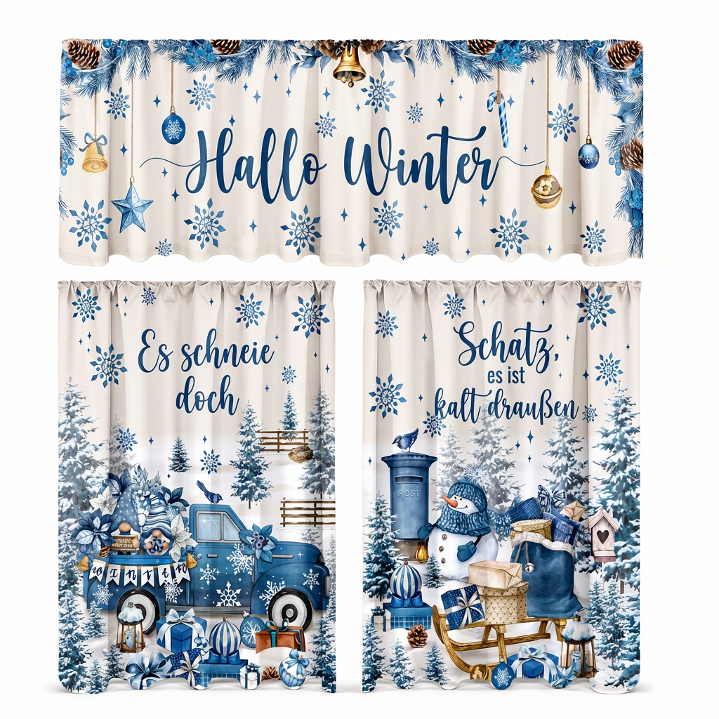 🔥Early Black Friday – Deals starten jetzt!💰Weihnachts Küchenvorhänge Set