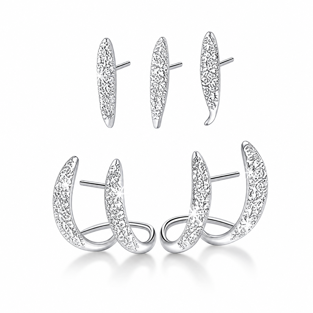🔥Early Black Friday – Deals starten jetzt!💰💎 Ohrstecker im 3-Lagen-Bogen-Design mit Zirkonia – minimalistischer Look, modern & vielseitig für Damen