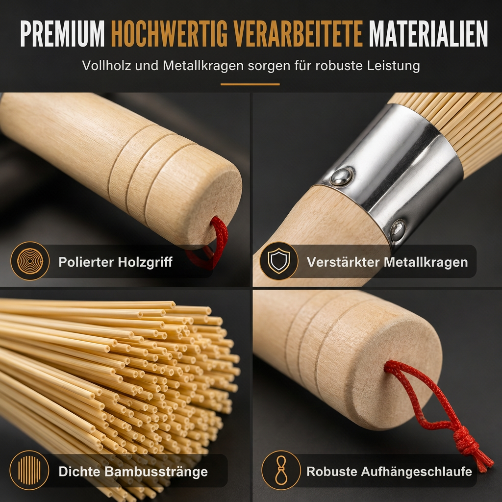 🌿 50% RABATT! Topfbürste aus Bambus mit Holzgriff – natürliche Reinigung für Töpfe & Pfannen