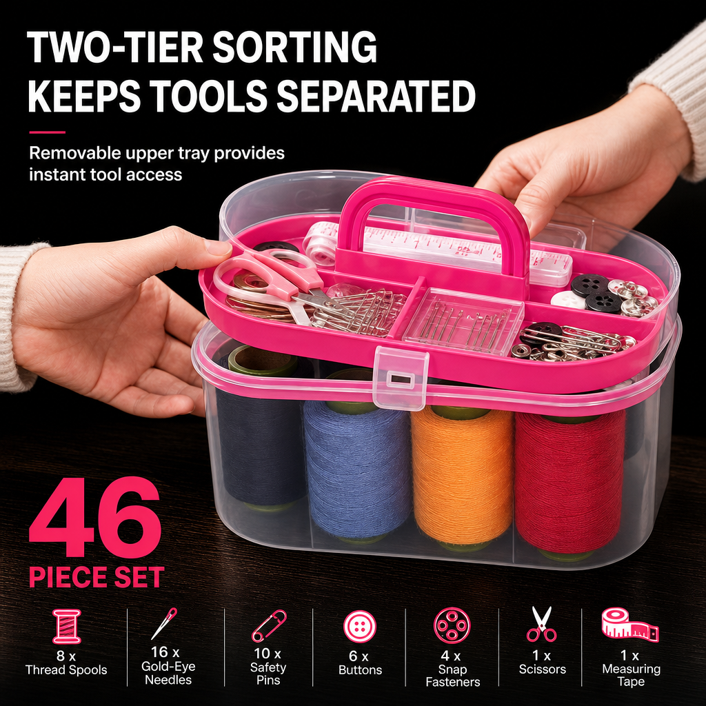 🧵 50% RABATT! Tragbares Nähset für Zuhause – komplettes Set für tägliches Nähen & Reparieren