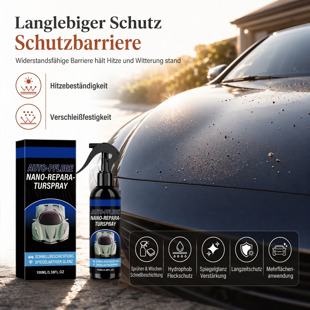 🚗 Nano-Reparaturspray für Autolack – entfernt Kratzer, reinigt, poliert & versiegelt in einem