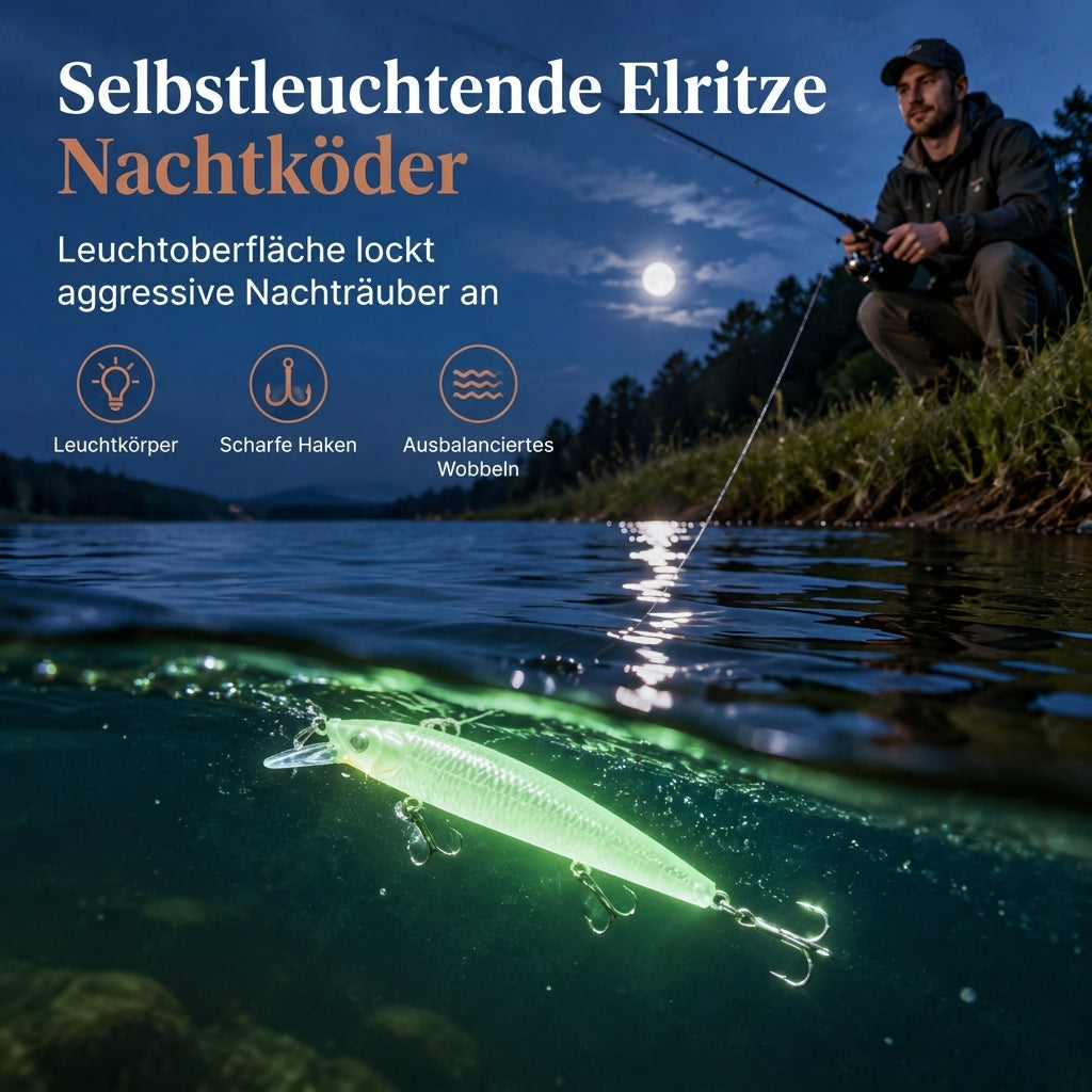 📢📢50% RABATT !!🎣 Leuchtender Minnow Wobbler 7cm 8g – Hardbaits für Nachtangeln, UV-aktiv & fängig für Zander & Barsch