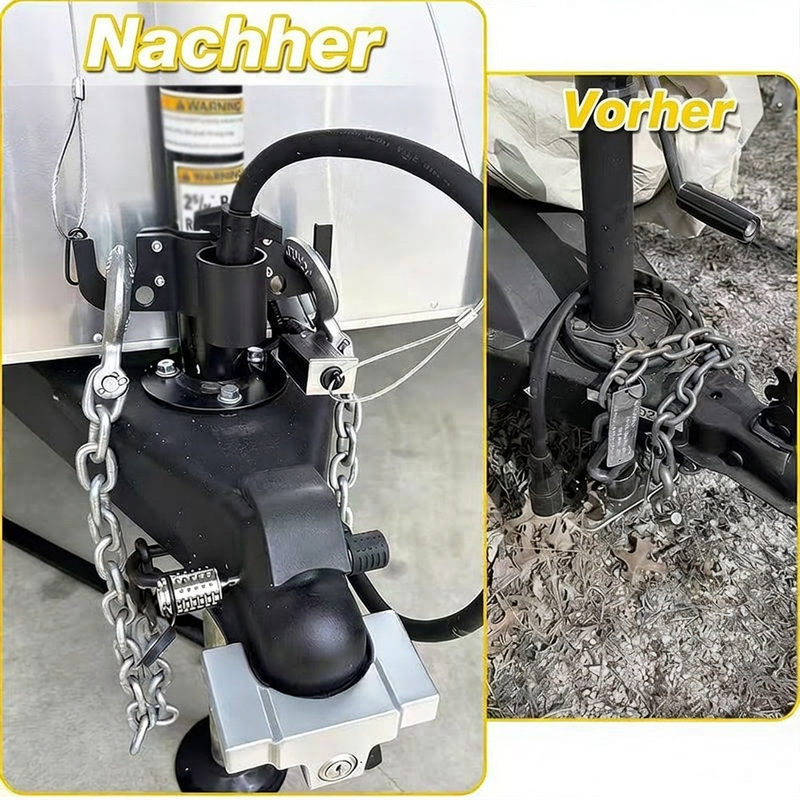 🔧 Alu-Anhänger-Kettenhalter mit 7-poliger Steckdosenhalterung – Ordnung für Ketten & Stecker, rostfrei