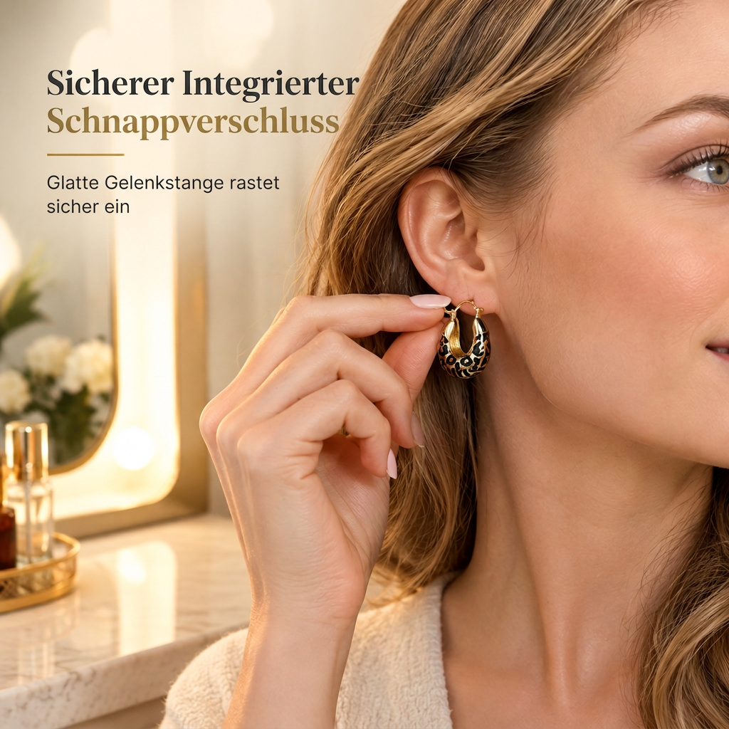 🐅🤎 U-förmige Ohrclips mit Leopardenmuster – retro Design, elegant & außergewöhnlich