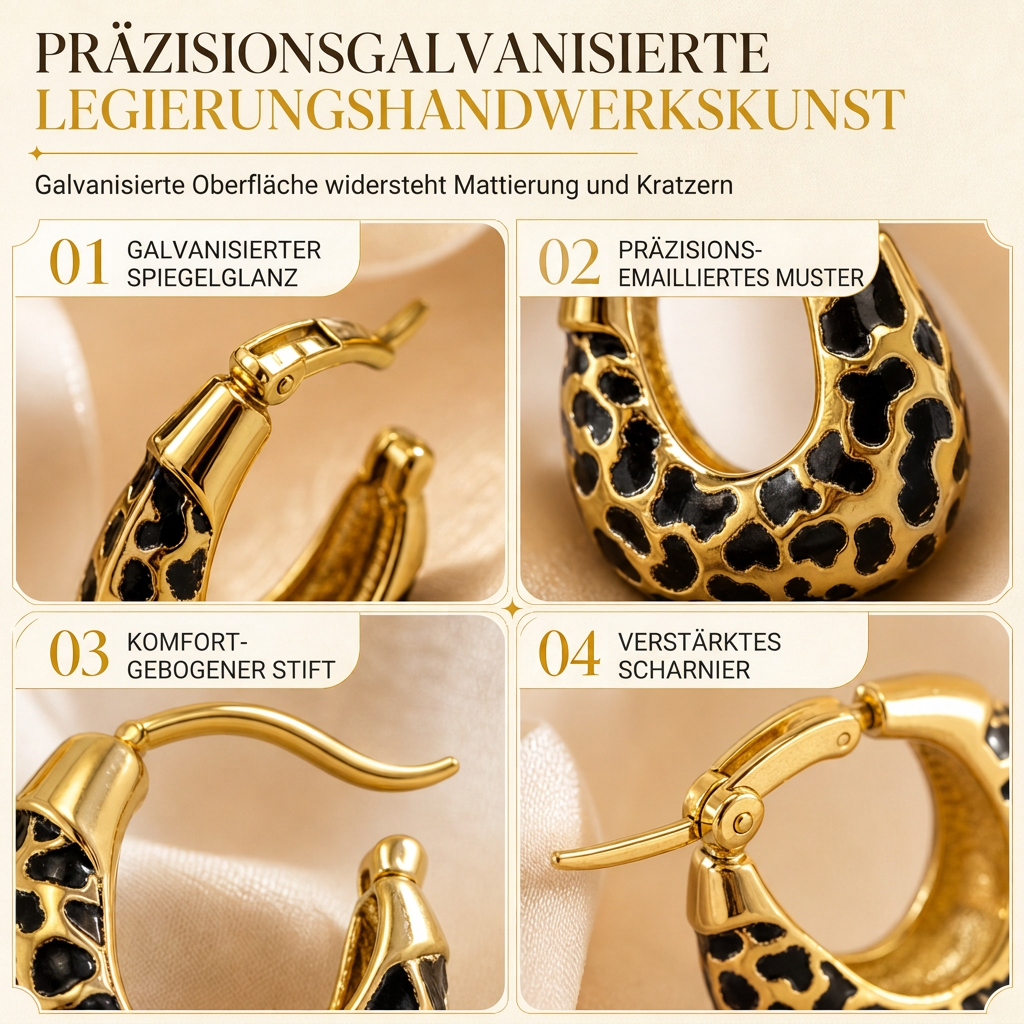 🐅🤎 U-förmige Ohrclips mit Leopardenmuster – retro Design, elegant & außergewöhnlich
