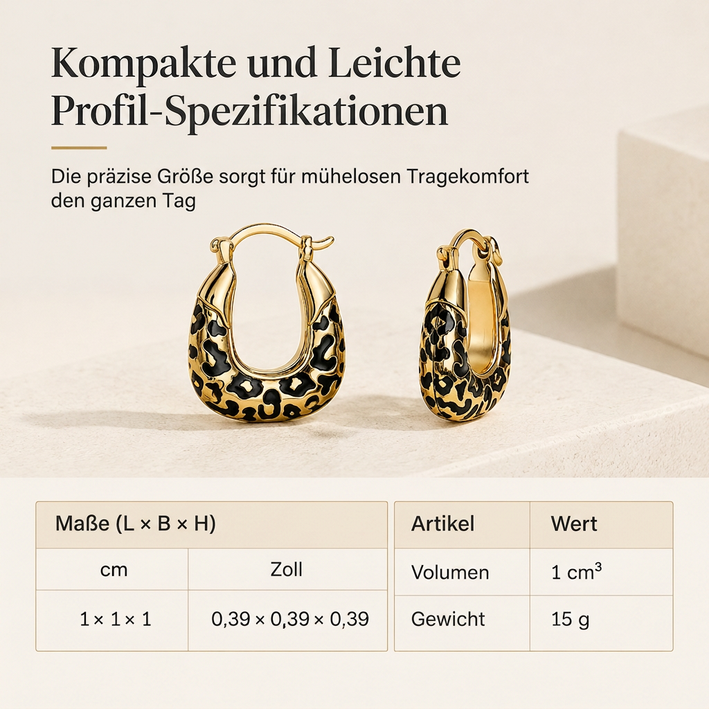 🐅🤎 U-förmige Ohrclips mit Leopardenmuster – retro Design, elegant & außergewöhnlich