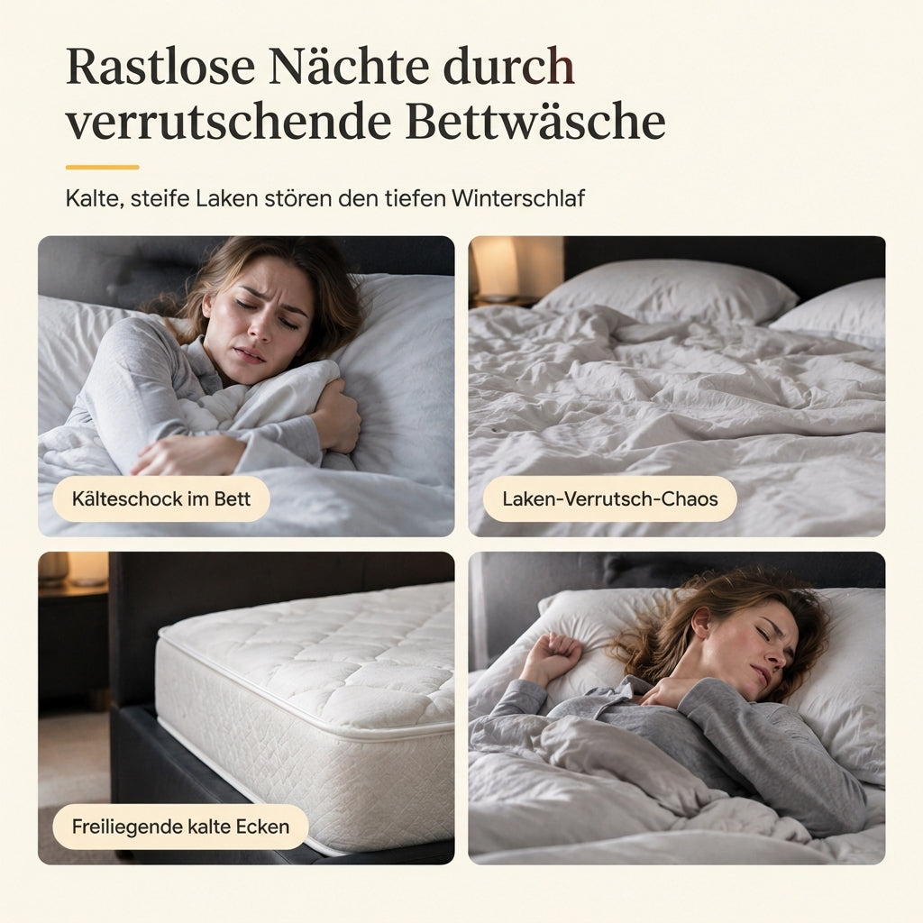 🔥50 % RABATT 🛏️ Verdicktes Spannbettlaken aus Halb-Fleece für Herbst & Winter – einfarbig, extra warm & kuschelig