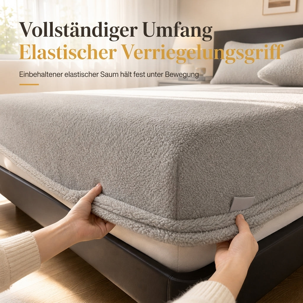 🔥50 % RABATT 🛏️ Verdicktes Spannbettlaken aus Halb-Fleece für Herbst & Winter – einfarbig, extra warm & kuschelig