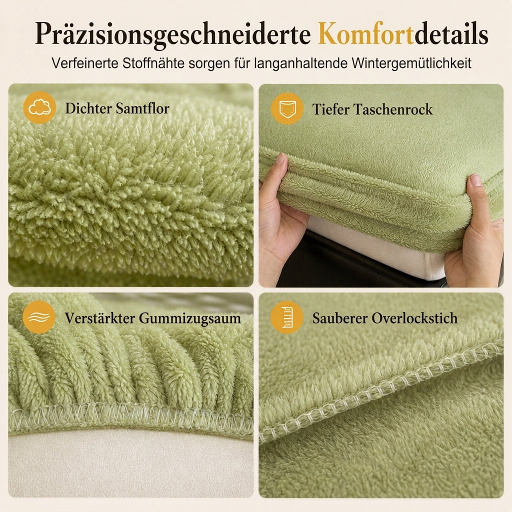 🔥50 % RABATT 🛏️ Verdicktes Spannbettlaken aus Halb-Fleece für Herbst & Winter – einfarbig, extra warm & kuschelig