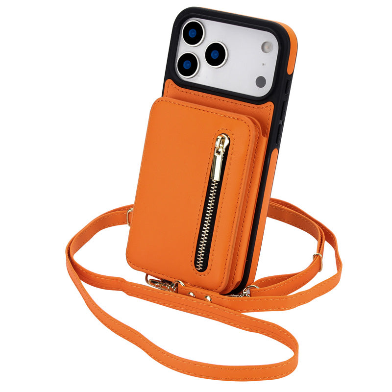 ⏳50% RABATT! 📱 Faltbare Wallet-Handyhülle mit Umhängeband – PU-Leder, Kartenfächer & Standfunktion