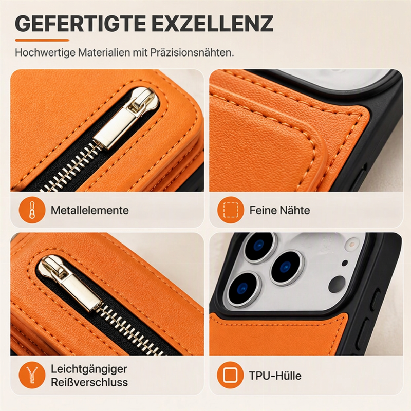 ⏳50% RABATT! 📱 Faltbare Wallet-Handyhülle mit Umhängeband – PU-Leder, Kartenfächer & Standfunktion