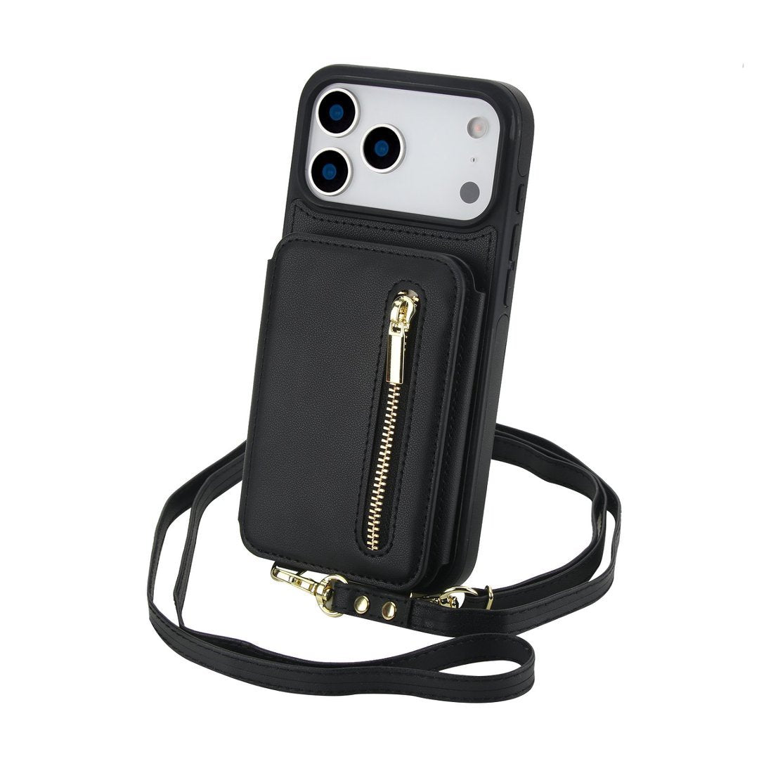 ⏳50% RABATT! 📱 Faltbare Wallet-Handyhülle mit Umhängeband – PU-Leder, Kartenfächer & Standfunktion