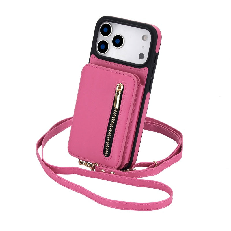 ⏳50% RABATT! 📱 Faltbare Wallet-Handyhülle mit Umhängeband – PU-Leder, Kartenfächer & Standfunktion