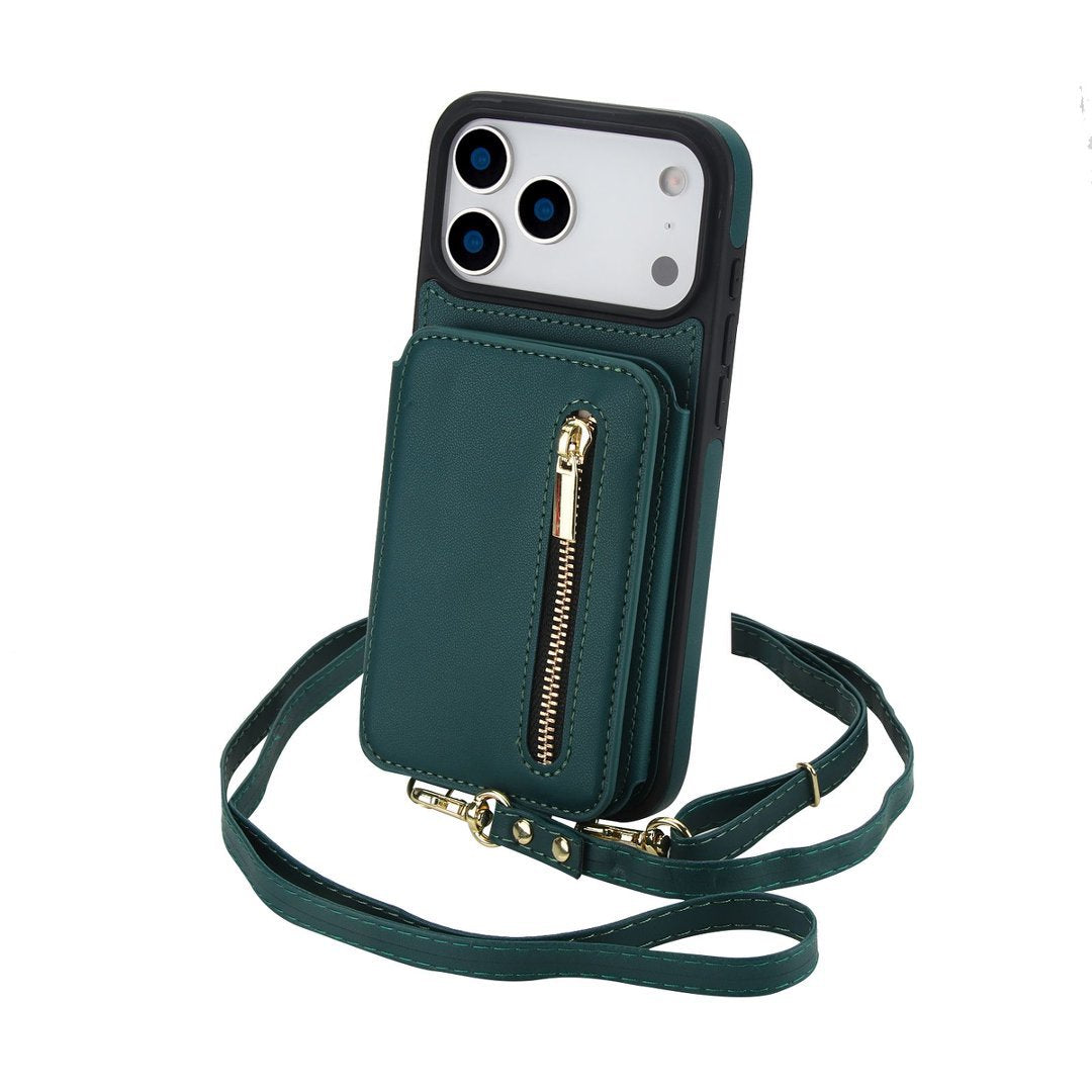 ⏳50% RABATT! 📱 Faltbare Wallet-Handyhülle mit Umhängeband – PU-Leder, Kartenfächer & Standfunktion