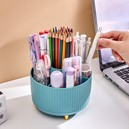 💄 Rotierender Kosmetik-Organizer mit Staubschutz – für Pinsel, Lippenstifte & Lidschatten, für Schminktisch & Schreibtisch