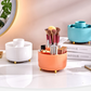 💄 Rotierender Kosmetik-Organizer mit Staubschutz – für Pinsel, Lippenstifte & Lidschatten, für Schminktisch & Schreibtisch