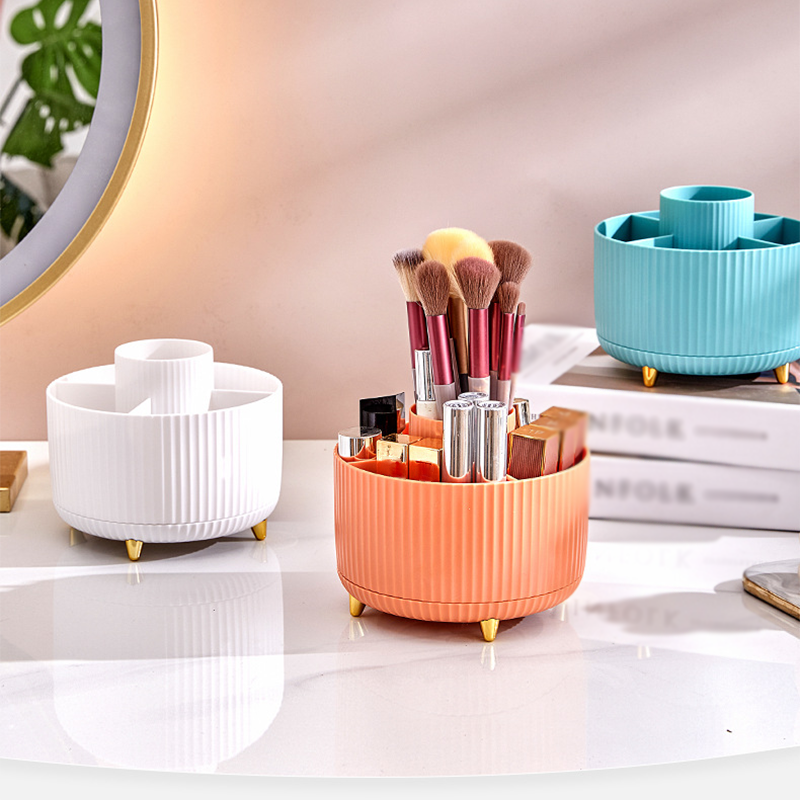 💄 Rotierender Kosmetik-Organizer mit Staubschutz – für Pinsel, Lippenstifte & Lidschatten, für Schminktisch & Schreibtisch