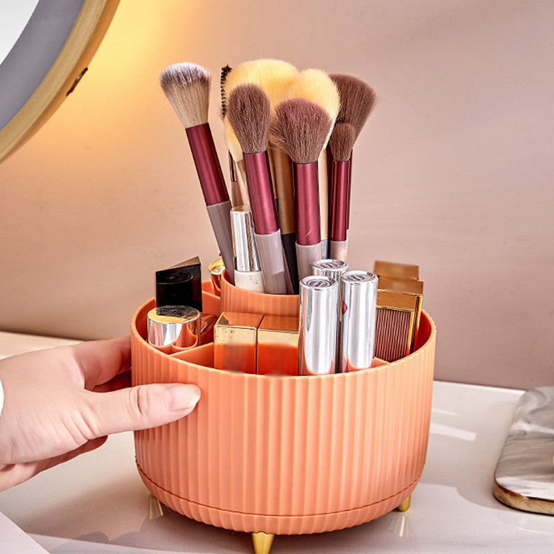 💄 Rotierender Kosmetik-Organizer mit Staubschutz – für Pinsel, Lippenstifte & Lidschatten, für Schminktisch & Schreibtisch