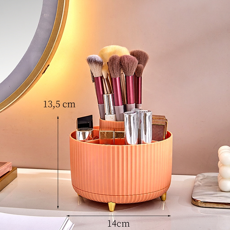 💄 Rotierender Kosmetik-Organizer mit Staubschutz – für Pinsel, Lippenstifte & Lidschatten, für Schminktisch & Schreibtisch