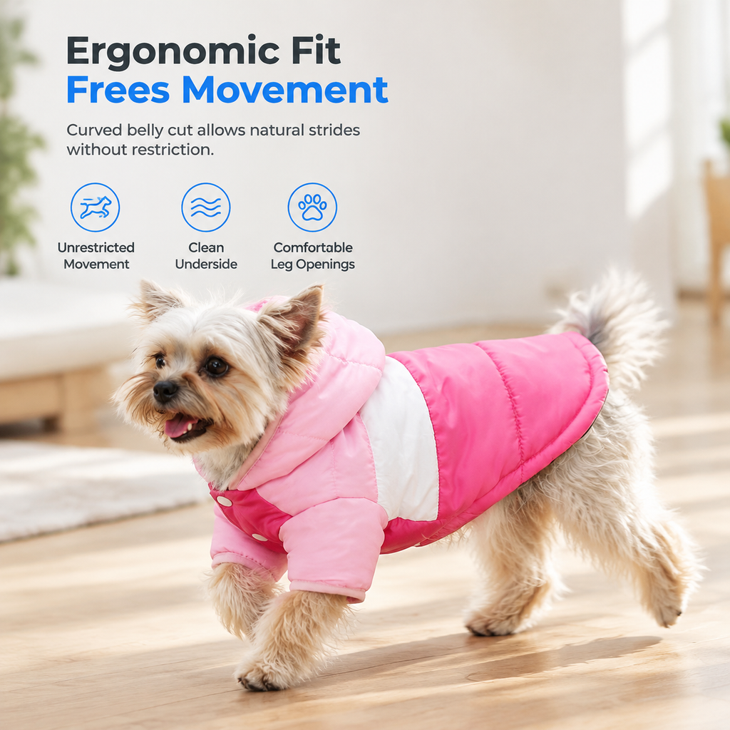🐶 Warme & wasserdichte Winterjacke mit Kapuze für Hunde – schützt vor Kälte, Regen & Schnee