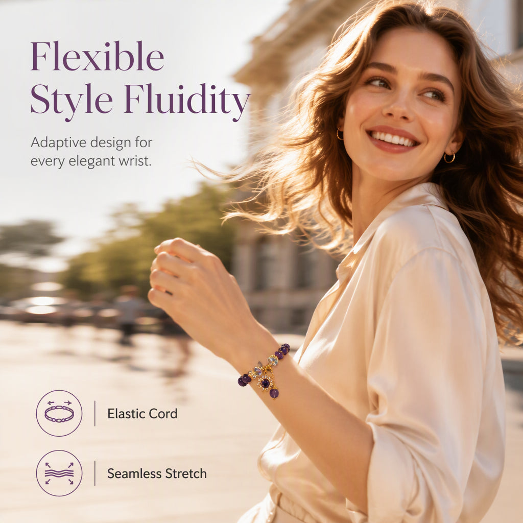 💜Amethyst-Armband mit Zirkonia-Stern – Glück & Wohlstand, elegant & vielseitig