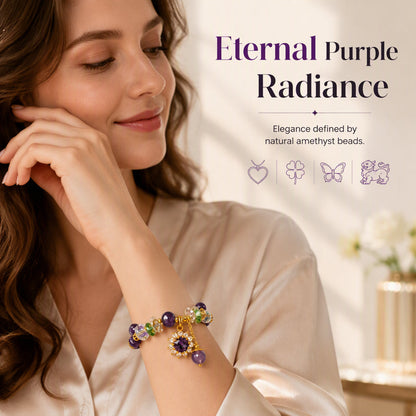 💜Amethyst-Armband mit Zirkonia-Stern – Glück & Wohlstand, elegant & vielseitig