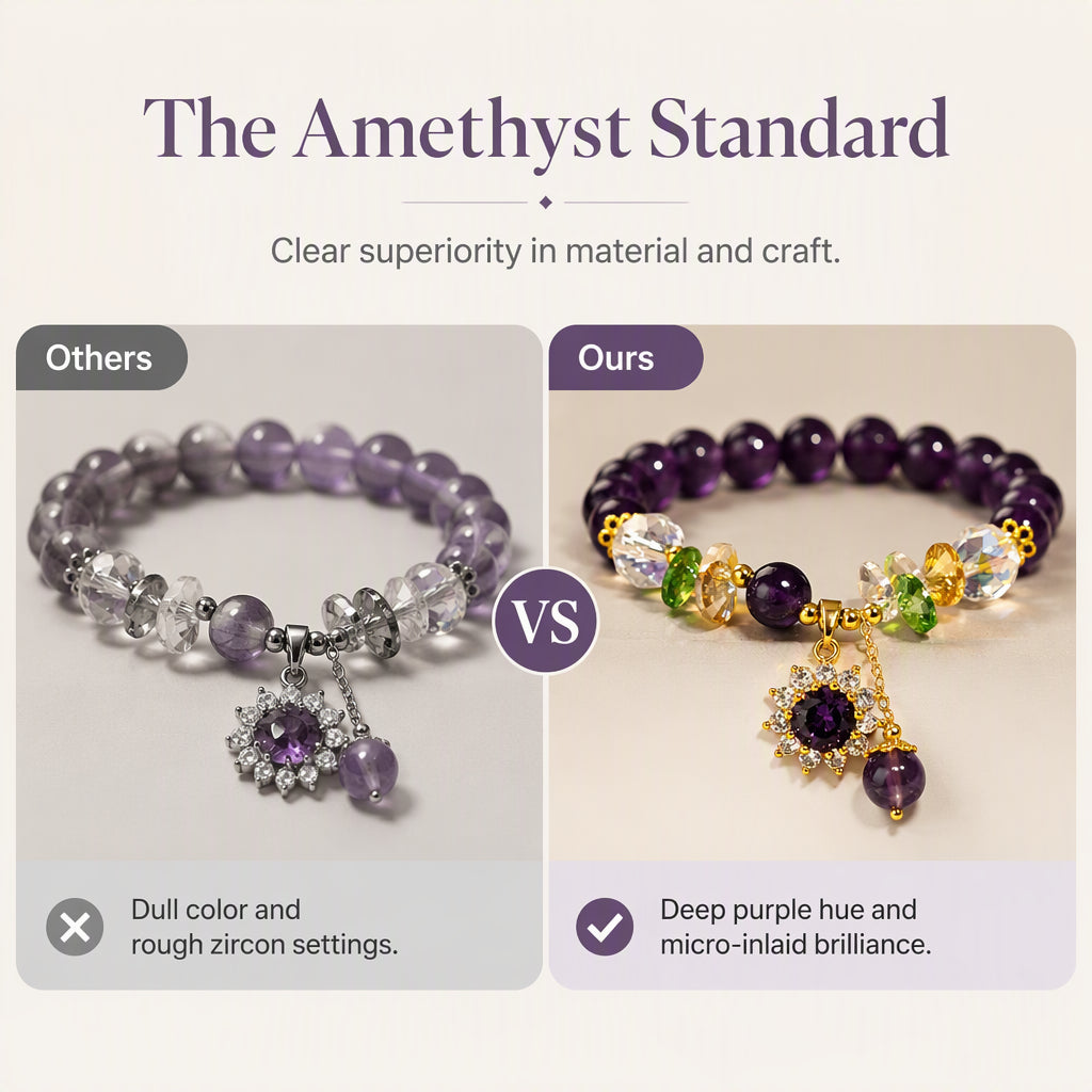 💜Amethyst-Armband mit Zirkonia-Stern – Glück & Wohlstand, elegant & vielseitig