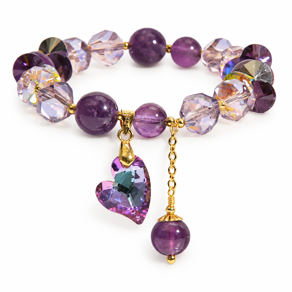 💜Amethyst-Armband mit Zirkonia-Stern – Glück & Wohlstand, elegant & vielseitig