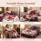 🛏️🌺 Warme Winterdecke aus Flanell – doppellagig, antistatisch & mit rotem Blumenmuster, kuschelig wie eine Wolke