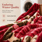 🛏️🌺 Warme Winterdecke aus Flanell – doppellagig, antistatisch & mit rotem Blumenmuster, kuschelig wie eine Wolke
