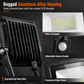 💡 50W LED-Außenstrahler mit PIR-Bewegungsmelder & Fernbedienung – IP66 wasserdicht, Aluminium, für Hof & Garten