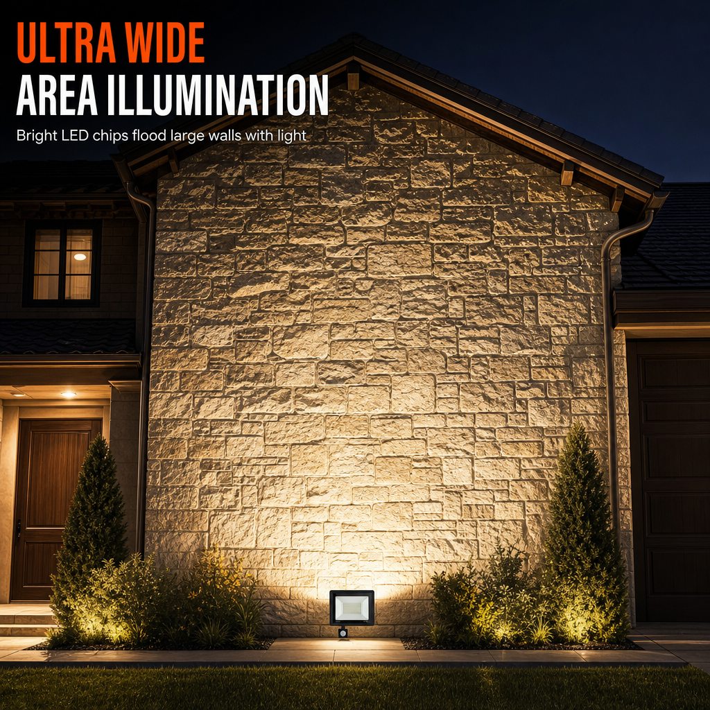 💡 50W LED-Außenstrahler mit PIR-Bewegungsmelder & Fernbedienung – IP66 wasserdicht, Aluminium, für Hof & Garten