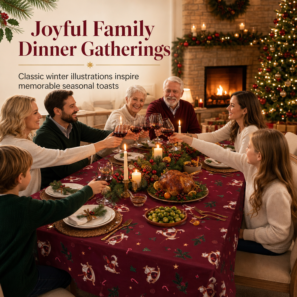 🎄 Bedruckte Weihnachts-Tischdecke – festliche Deko für Party, Familie & Zuhause