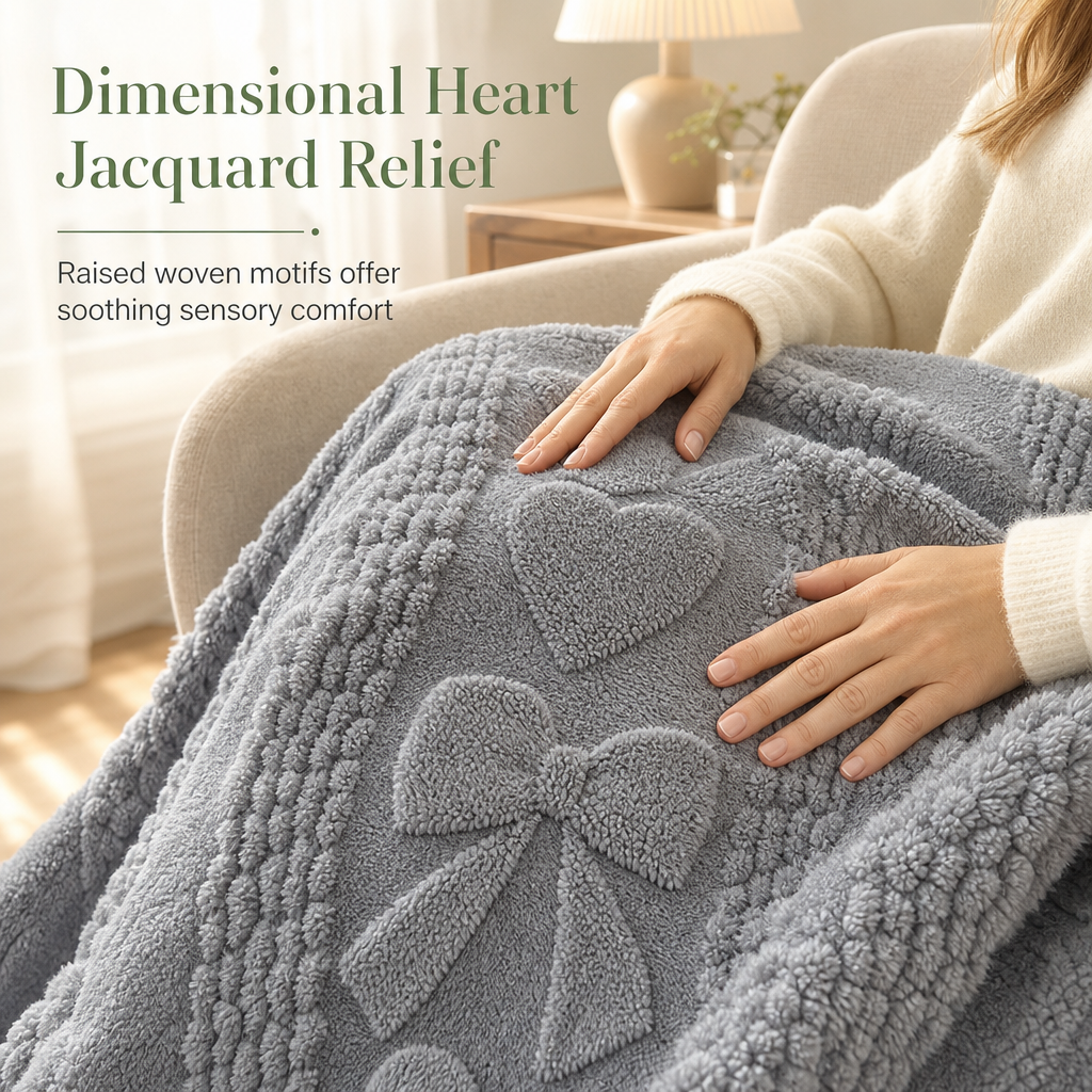 🎄50% RABATT! 🛋️ Weiche, hautfreundliche Doppelseiten-Jacquarddecke aus Baumwoll-Fleece – kuschelig für Sofa, Büro & Mittagsschlaf