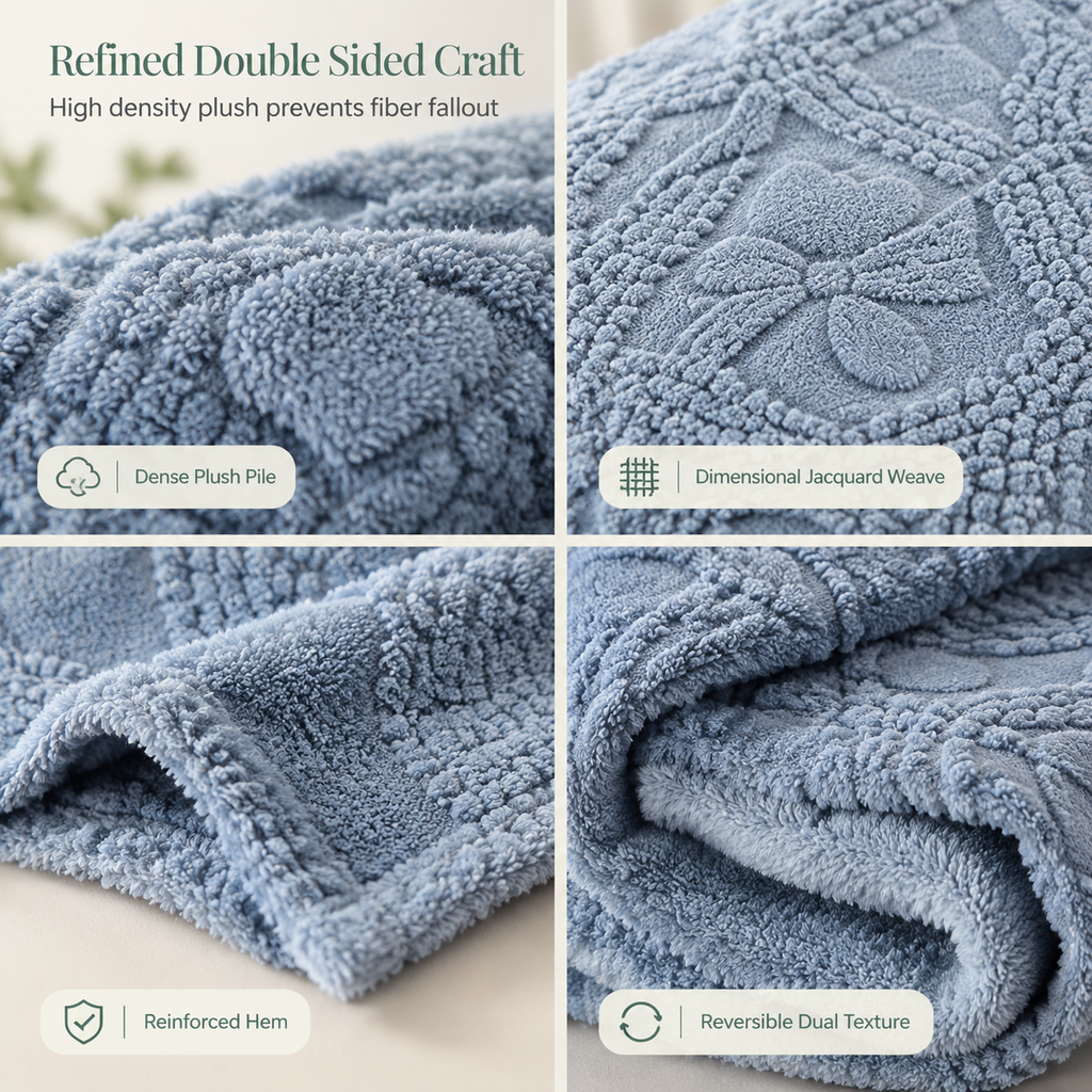 🎄50% RABATT! 🛋️ Weiche, hautfreundliche Doppelseiten-Jacquarddecke aus Baumwoll-Fleece – kuschelig für Sofa, Büro & Mittagsschlaf
