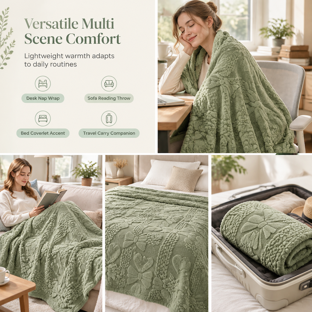 🎄50% RABATT! 🛋️ Weiche, hautfreundliche Doppelseiten-Jacquarddecke aus Baumwoll-Fleece – kuschelig für Sofa, Büro & Mittagsschlaf